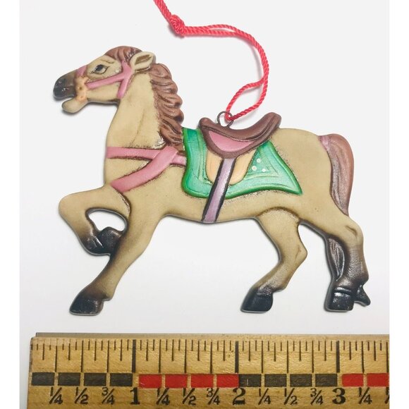 1986 Schmid Shackman Carousel Horse Ornament Vintage Original Label - Picture 4 of 5